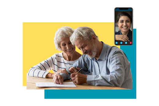 A solicitor explains via video what is a lasting power of attorney to a couple as they sign