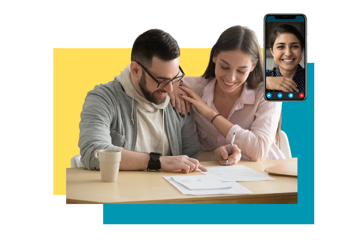 Couple Signing Lasting Power of Attorney with Solicitor on Video Call Edit alt text